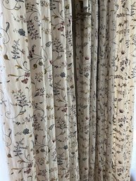 6 Pinch Pleat Embroidered Curtain Panels 105'L Plus Valence 88'L