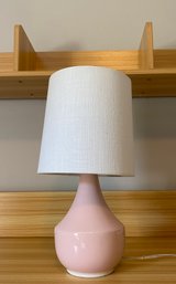 Le Petit Pale Pink Table Lamp - White Barrel Shade