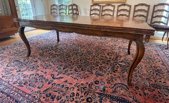 Expandable 19th Century French Louis XV Dining Table With Two Leaves