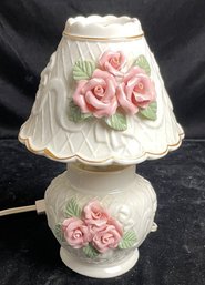 Vintage Victorian Style Lamp W/ Raised Flowers