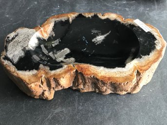 Petrified Wood Bowl, 4 LB 12 Oz, 9 Inch By 5 Inch