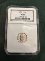 1954-S NGC MS66 Silver Roosevelt 10c
