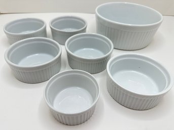 Sur La Table Casserole Dish & Ramekin, Set 4 BIA Ramekins & 1 Unbranded Ramekin