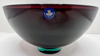 Vintage Royal Copenhagen Crystal Art Glass Bowl, Appears Unused