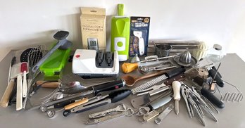 Kitchen Tools Including Vegetable Slicer, Knife Sharpener, Thermometer & Much More