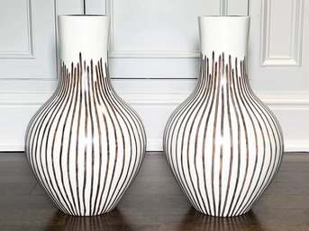 A Pair Of Artful Modern Fiberglass Vases