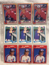 (9) 1990 Topps - Fleer - Donruss Larry Walker Rookie Cards - K