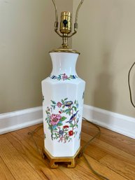 Beautiful British Made Porcelain Lamp With Asian Floral Design