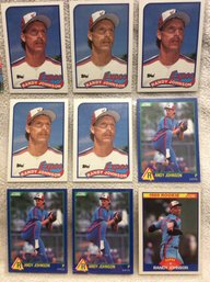 (9) 1989 Topps & Score Randy Johnson Rookie Cards - K