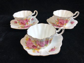 Set Of Royal Stewart Fine Bone China Teacups