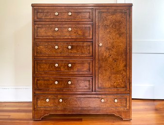 A Gorgeous Vintage Burl Wood Gentlemen's Chest (Possibly Henredon)