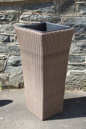 Faux Wicker Tall Flower Pot