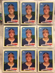 (9) 1989 Topps John Smoltz Rookie Cards - K