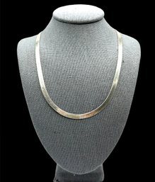Beautiful Italian Sterling Silver Thick Herringbone Necklace