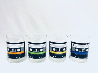 Set Of 4 Mixed Tape Old Fashioned Cocktail Glasses