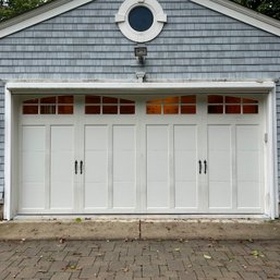 A Cloplay Brand Aluminum 16' X 8' Garage Door With Opener