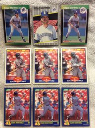 (9) Assorted 1989 Edgar Martinez Rookie Cards - K