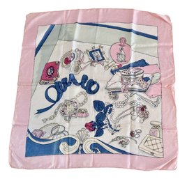 Jeanne Lavin Vintage Blush Pink Silk Scarf