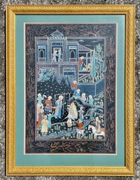 Illuminated Persian Panel: Women At Home