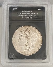 Authenticated VG Collector's Edition Morgan Silver Dollar 1883