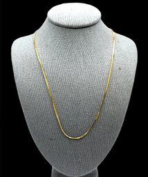 Beautiful Italian Sterling Silver Vermeil Smooth Long Chain Necklace