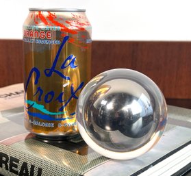 Vintage Mid Century Modern Solid Lucite Mirrored Ball