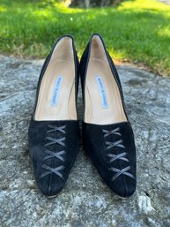 Manolo Blahnik Black Suede Heels Size 36.5