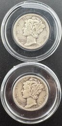 2 Mercury Dimes 1943, 1943-D