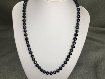 Fabulous Absolutely Genuine Tahitian Pearl Necklace - Lovely Baroque Pearls With 18K White Gold Plated