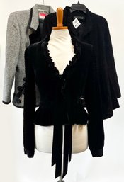 A Velvet Jacket By Betsey Johnson, A Tweed Jacket By Oscar Delarenta, And More Size 8-10-40 Range