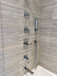 A Modern Set Of Polished Chrome Shower Fixtures/Hardware - Bath 2B