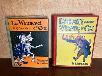 Two Vintage Hardcover Wizard Of Oz Books By L. Frank Baum