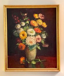 Floral Bouquet Oil On Canvas - Signed E. Korolkoff
