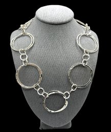 Beautiful Sterling Silver Large Open Circles Necklace