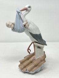 Lladro 'Special Gift' Stork With Baby Boy Porcelain Figurine  #6228
