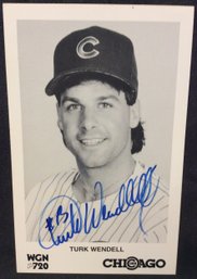 Turk Wendell Chicago Cubs Autographed Black & White Photo - K