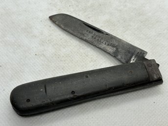 Antique RODGERS Folding Knife- Made For New England WHALING CREWS- Etched 1877 Date