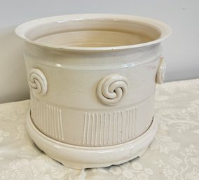 A Late 20th Century Roy Hamilton Studio Ceramic Planter With Matching Tray- 12 Diam.  9H