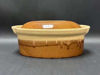 An Antique Earthenware Casserole By La Bourguignonne Pottery (Now Emile Henry), France