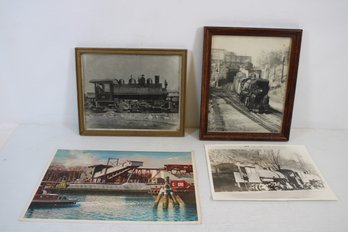 Lot Of Four Vintage Steam Train Photos