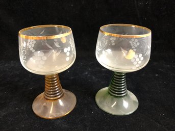 Pair Of Vintage Wine Goblets