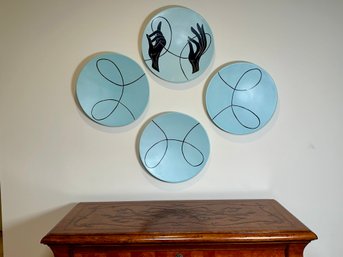 Four Global Views Jomaze Bird Egg Blue Decorative Wall Plates