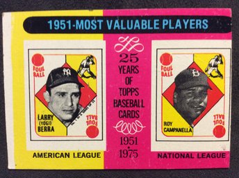 1975 Topps Mini 1951 MVPs - Yogi Berra & Roy Campanella - K