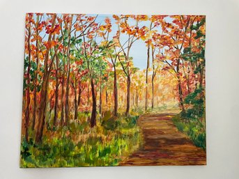 Autumn Path Acrylic On Canvas