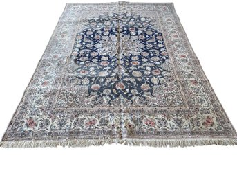 Signed Persian Nain Room Size Rug 6'6' X 9'10' (10)