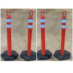 4 Traffic Cones With Base ~ 48 Inches High ~