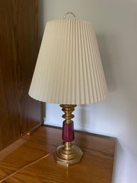 Vintage Gold Colored Red Accent Table Lamp