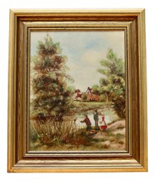 MW Landscape Oil Painting 'Idyllic Tranquility' - A Pastoral Escape Captured