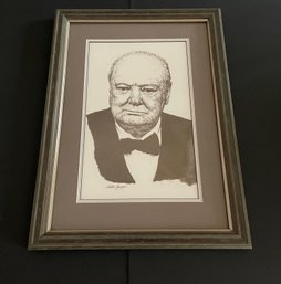 Curtiss Hooper Lithograph Of Winston Churchill