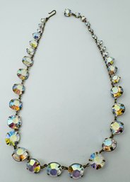 VINTAGE OPEN BACK FACETED AND GRADUATED AURORA BEAD NECKLACE